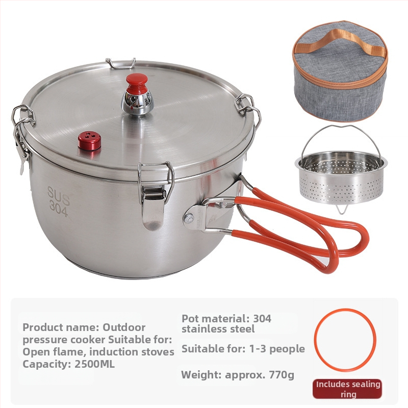 Vanjski mikro lonac pod pritiskom od nehrđajućeg čelika, višenamjenski lonac za kuhanje na pari, prijenosni sigurnosni, eksplozivno zaštićeni, alpski lonac pod pritiskom, štednjak u stilu kampiranja
