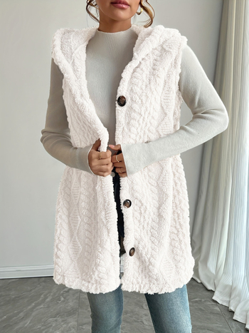 Euroopa ja Ameerika piiriülese väliskaubanduse kuummüük, ühevärviline kahepoolne plüüs-kapuutsiga nööpidega kardigan, vabaaja naiste sügis- ja talvevest