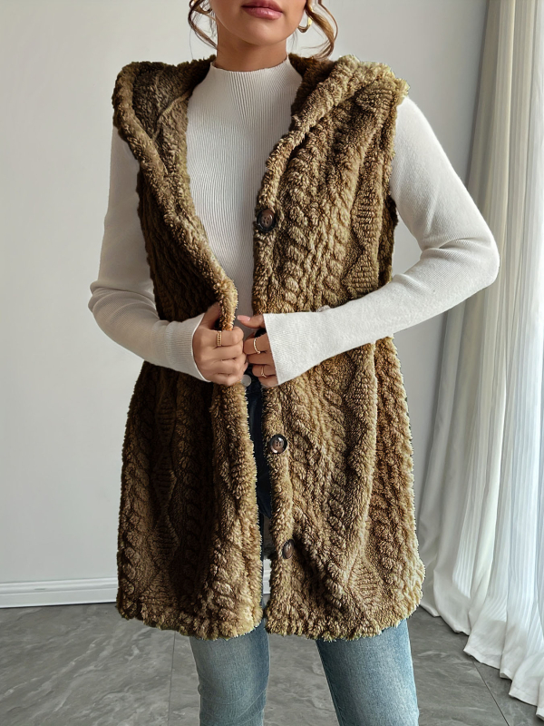 Euroopa ja Ameerika piiriülese väliskaubanduse kuummüük, ühevärviline kahepoolne plüüs-kapuutsiga nööpidega kardigan, vabaaja naiste sügis- ja talvevest