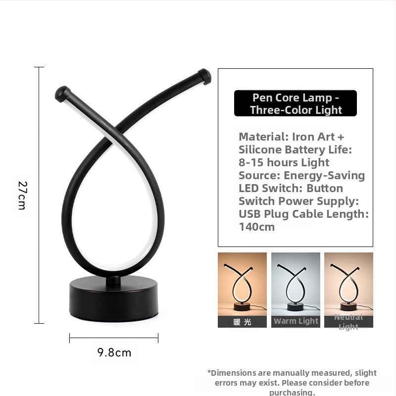 2025LED stalinė lempa miegamajam prie lovos, trijų spalvų, pritemdoma naktinė lemputė, kūrybingas restoranas, kavinė, šviečianti dekoratyvinė stalo lempa