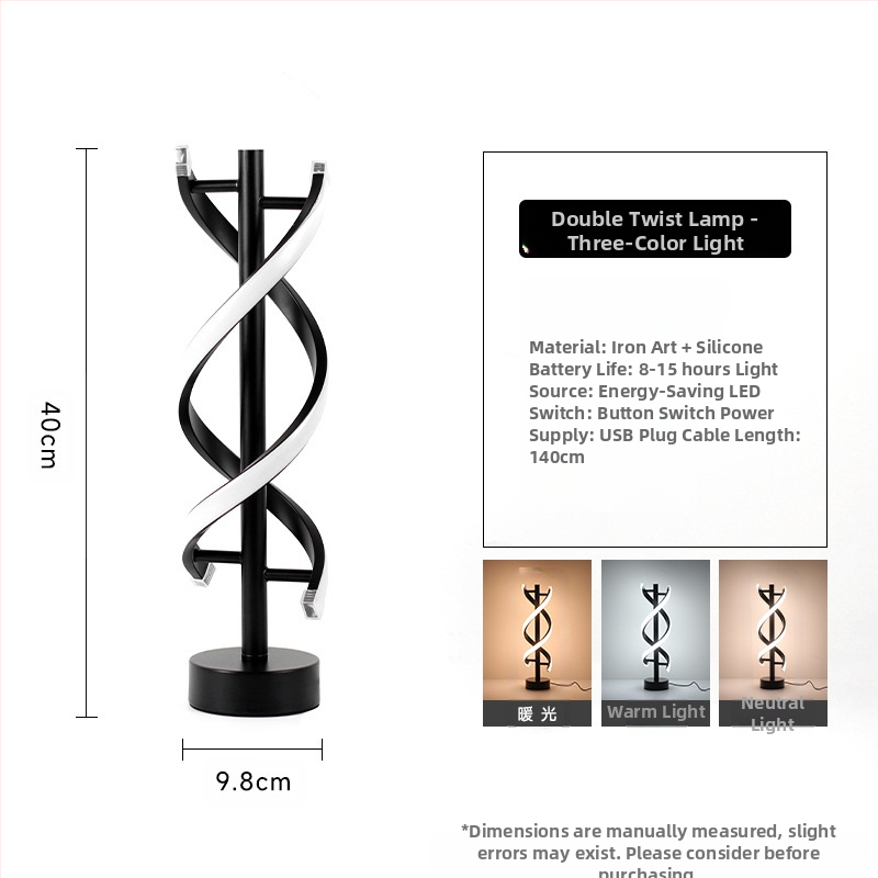 2025LED stalinė lempa miegamajam prie lovos, trijų spalvų, pritemdoma naktinė lemputė, kūrybingas restoranas, kavinė, šviečianti dekoratyvinė stalo lempa