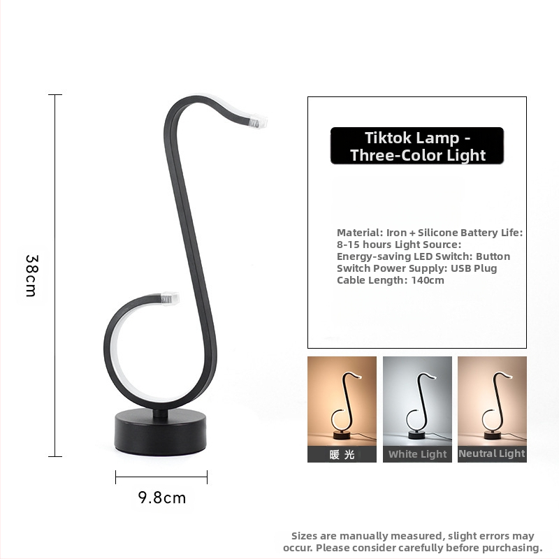 2025LED stalinė lempa miegamajam prie lovos, trijų spalvų, pritemdoma naktinė lemputė, kūrybingas restoranas, kavinė, šviečianti dekoratyvinė stalo lempa