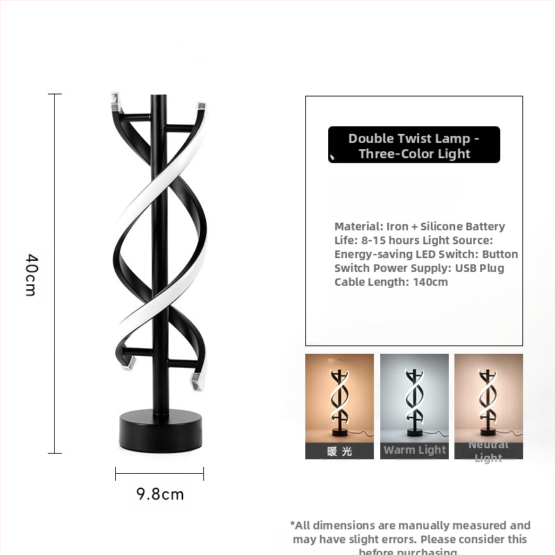 2025LED stalinė lempa miegamajam prie lovos, trijų spalvų, pritemdoma naktinė lemputė, kūrybingas restoranas, kavinė, šviečianti dekoratyvinė stalo lempa
