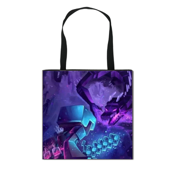 2025 m. naujas tarpvalstybinis „Minecraft“ vaikiškas pirkinių krepšys, animacinių filmukų mokinių laikymo krepšys, madingas madingas krepšys