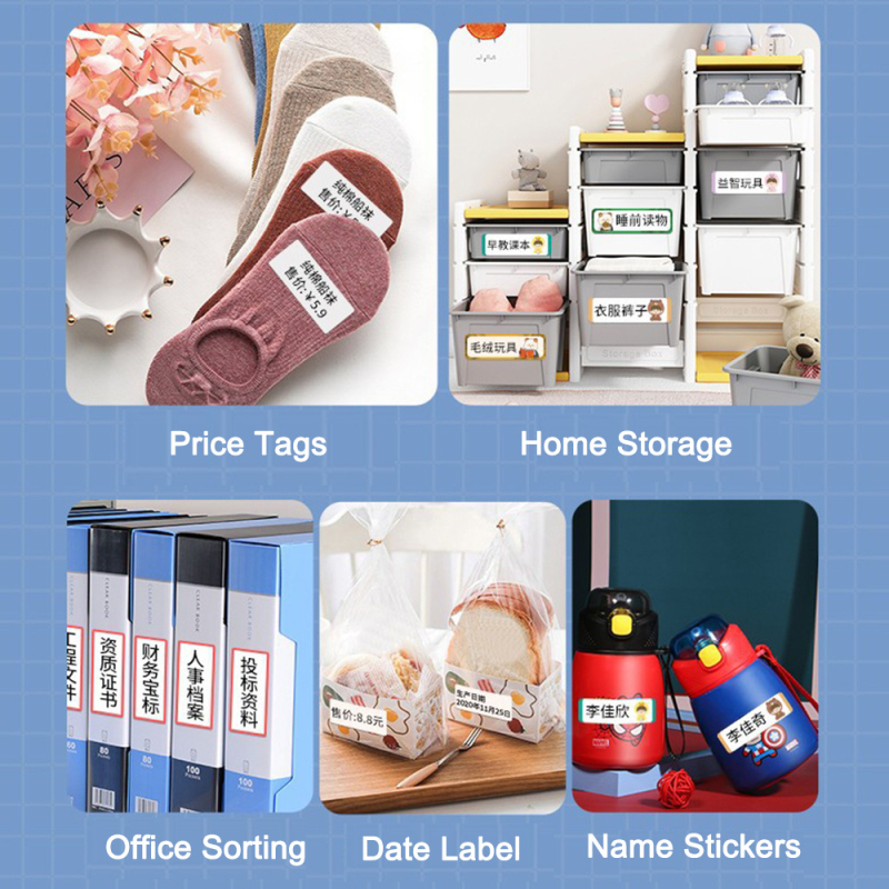 Tarpvalstybinis P11/P12/P15 terminio popieriaus etikečių lipdukas, grynos spalvos, lipnus namų apyvokos prekių kainos terminis lipdukas