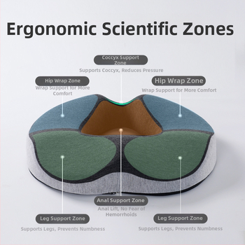 Viskoelastinės medžiagos pagalvėlė hemorojui, nesublukusi, tuščiavidurė, kvėpuojanti kėdės sėdmenų pagalvėlė, gražūs sėdmenys, uodegos slankstelis, uodegos slankstelio sėdmenų sėdynės pagalvėlė