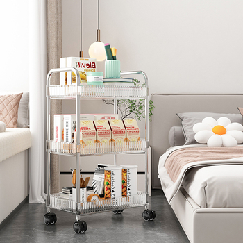 Tiktok ζεστό ακρυλικό καρότσι αποθήκευσης κινητό ράφι αποθήκευσης κουζίνας υπνοδωματίου πολλαπλών στρώσεων αποθήκευση σνακ διάφορα είδη