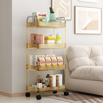Tiktok ζεστό ακρυλικό καρότσι αποθήκευσης κινητό ράφι αποθήκευσης κουζίνας υπνοδωματίου πολλαπλών στρώσεων αποθήκευση σνακ διάφορα είδη