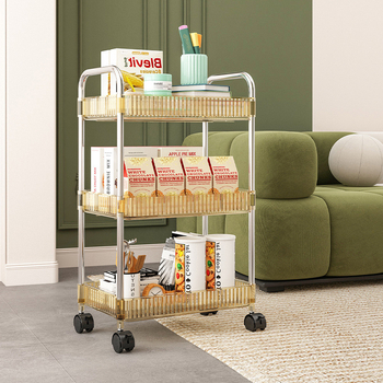 Tiktok ζεστό ακρυλικό καρότσι αποθήκευσης κινητό ράφι αποθήκευσης κουζίνας υπνοδωματίου πολλαπλών στρώσεων αποθήκευση σνακ διάφορα είδη