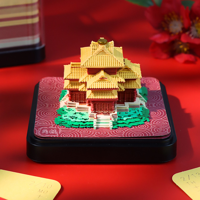 Panoraamne maapaberist skulptuurikalender 2026 hiina ja inglise keeles, kuupäev, uusaastaöö, loominguline kingitus, madal hind, hea kaunistus