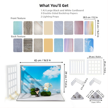 Sabiezināts fotogrāfijas kartons 1+7/8/9/10 fona papīrs foto fona komplekts fotografēšanas aksesuāri fotografēšanas fona dēlis