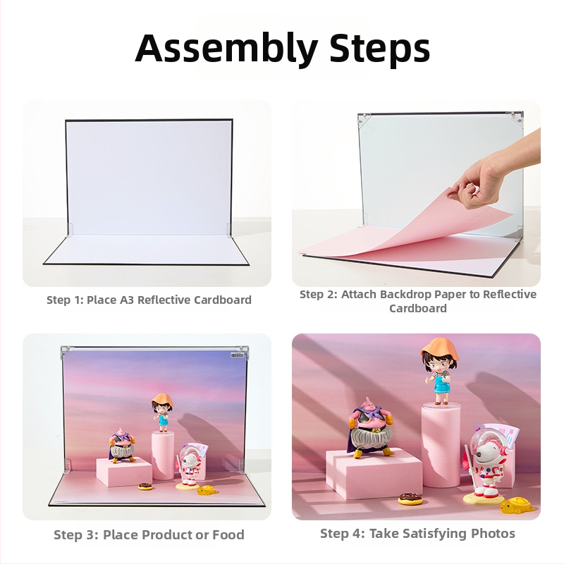 Удебелен фотографски картон 1+7/8/9/10 фонова хартия Комплект фото фонове за снимане Фотографски фон за дъска