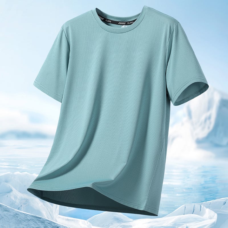 Фабрична M-12XL Плюс размер Плюс размер Мъжка тънка тениска с кръгло деколте, бързосъхнеща, с къс ръкав, лятна тънка тениска с половин ръкав