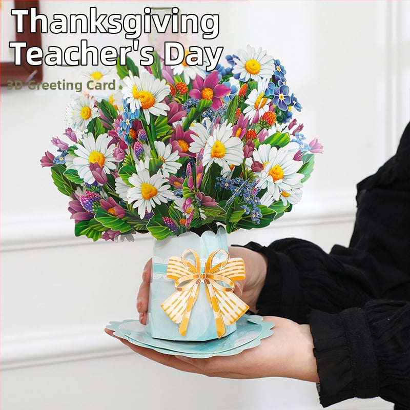 ✅Piiriülene emadepäeva 3D-õnnitluskaart, õpetajapäeva loominguline lill, lillepaberist nikerdus, aedniku tänupüha õnnitluskaartide partii