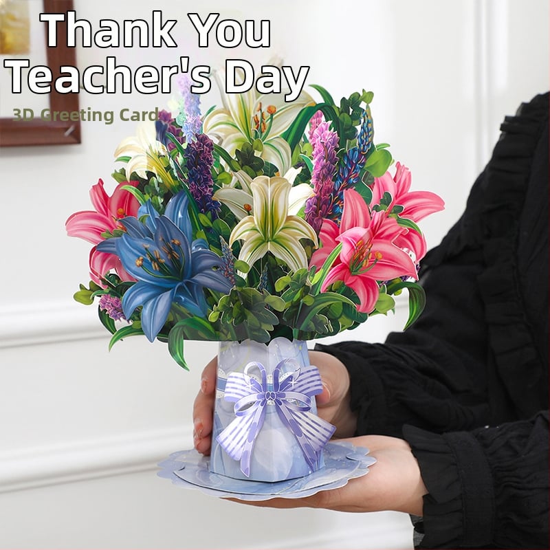 ✅Piiriülene emadepäeva 3D-õnnitluskaart, õpetajapäeva loominguline lill, lillepaberist nikerdus, aedniku tänupüha õnnitluskaartide partii