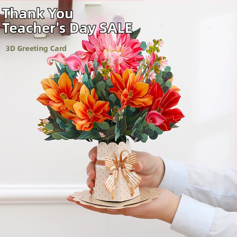✅Piiriülene emadepäeva 3D-õnnitluskaart, õpetajapäeva loominguline lill, lillepaberist nikerdus, aedniku tänupüha õnnitluskaartide partii