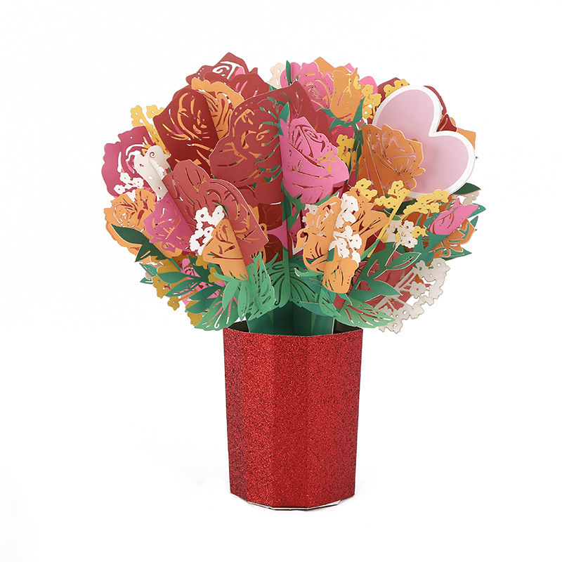 ✅Piiriülene emadepäeva 3D-õnnitluskaart, õpetajapäeva loominguline lill, lillepaberist nikerdus, aedniku tänupüha õnnitluskaartide partii