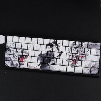 Modifikacija tipkovnice s PBT sublimacijom u retro stilu tinte, pejzažna šuma bambusa, pogodna za 60/68 Peremei Plus Lion Mu Aiyan