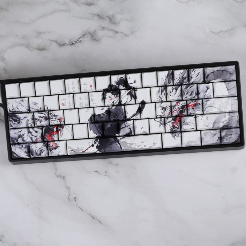 Modifikacija tipkovnice s PBT sublimacijom u retro stilu tinte, pejzažna šuma bambusa, pogodna za 60/68 Peremei Plus Lion Mu Aiyan