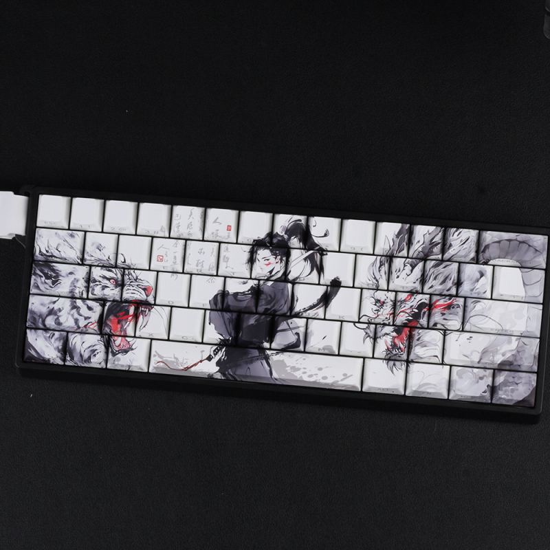 Modifikacija tipkovnice s PBT sublimacijom u retro stilu tinte, pejzažna šuma bambusa, pogodna za 60/68 Peremei Plus Lion Mu Aiyan