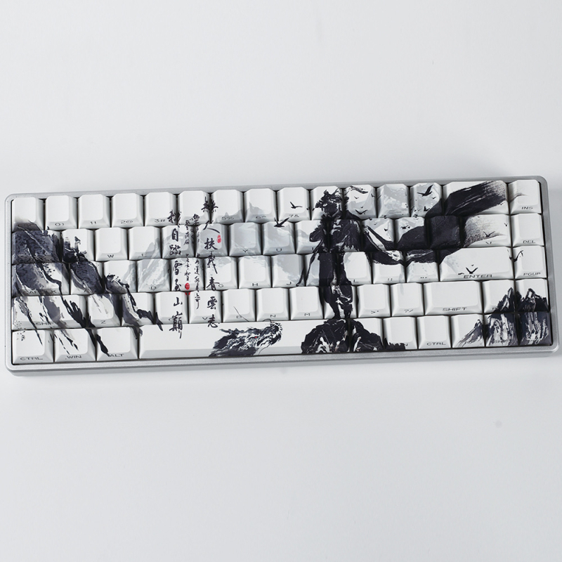 Modifikacija tipkovnice s PBT sublimacijom u retro stilu tinte, pejzažna šuma bambusa, pogodna za 60/68 Peremei Plus Lion Mu Aiyan