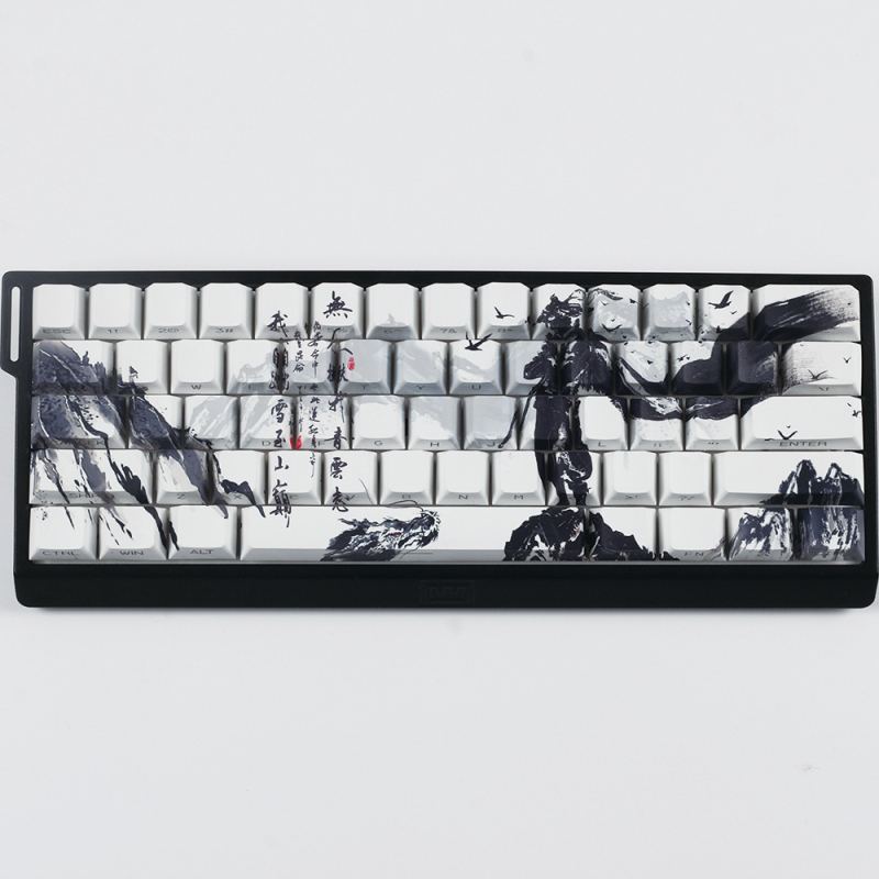 Modifikacija tipkovnice s PBT sublimacijom u retro stilu tinte, pejzažna šuma bambusa, pogodna za 60/68 Peremei Plus Lion Mu Aiyan