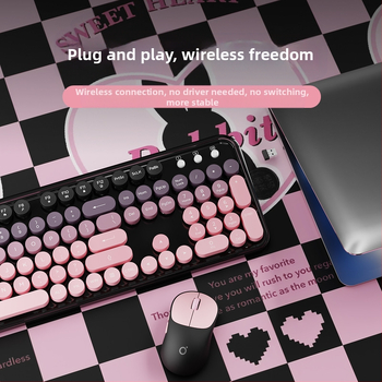 Forerunner V96 bežična tipkovnica i miš, mehanički osjećaj, bez zvuka, prijenosno računalo, vanjska ženska, uredska, punk