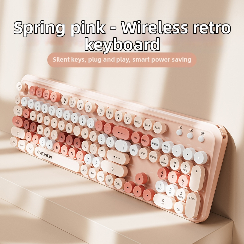 Forerunner V96 bežična tipkovnica i miš, mehanički osjećaj, bez zvuka, prijenosno računalo, vanjska ženska, uredska, punk