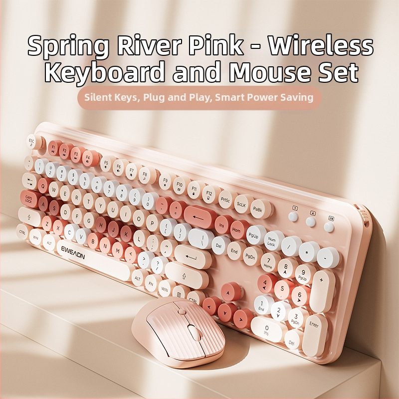 Forerunner V96 bežična tipkovnica i miš, mehanički osjećaj, bez zvuka, prijenosno računalo, vanjska ženska, uredska, punk