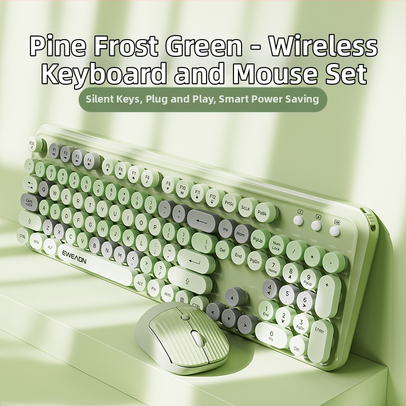 Forerunner V96 bežična tipkovnica i miš, mehanički osjećaj, bez zvuka, prijenosno računalo, vanjska ženska, uredska, punk