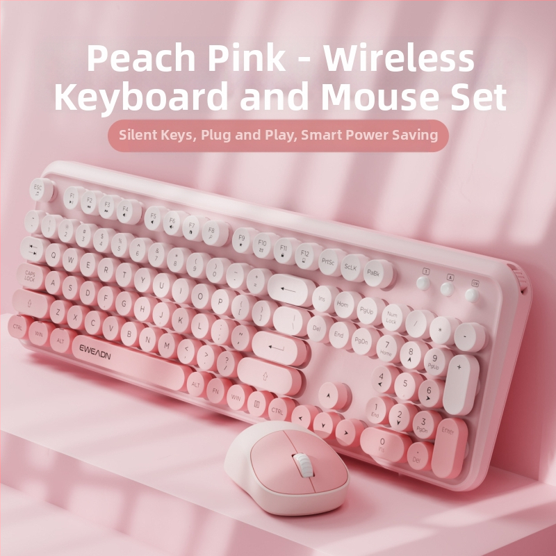 Forerunner V96 bežična tipkovnica i miš, mehanički osjećaj, bez zvuka, prijenosno računalo, vanjska ženska, uredska, punk