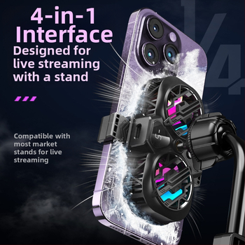 Radiatoriaus mobiliojo telefono galinis laikiklis Aušinimo artefaktas Naujas tiesioginės transliacijos skaitmeninis ekranas Dvigubas turbo magnetinis puslaidininkis