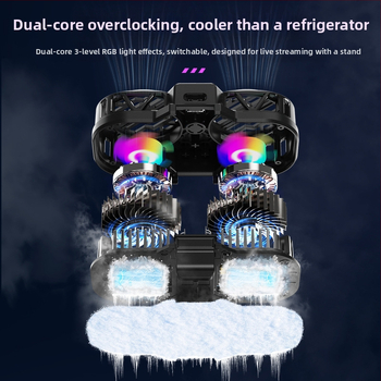 Radiatoriaus mobiliojo telefono galinis laikiklis Aušinimo artefaktas Naujas tiesioginės transliacijos skaitmeninis ekranas Dvigubas turbo magnetinis puslaidininkis