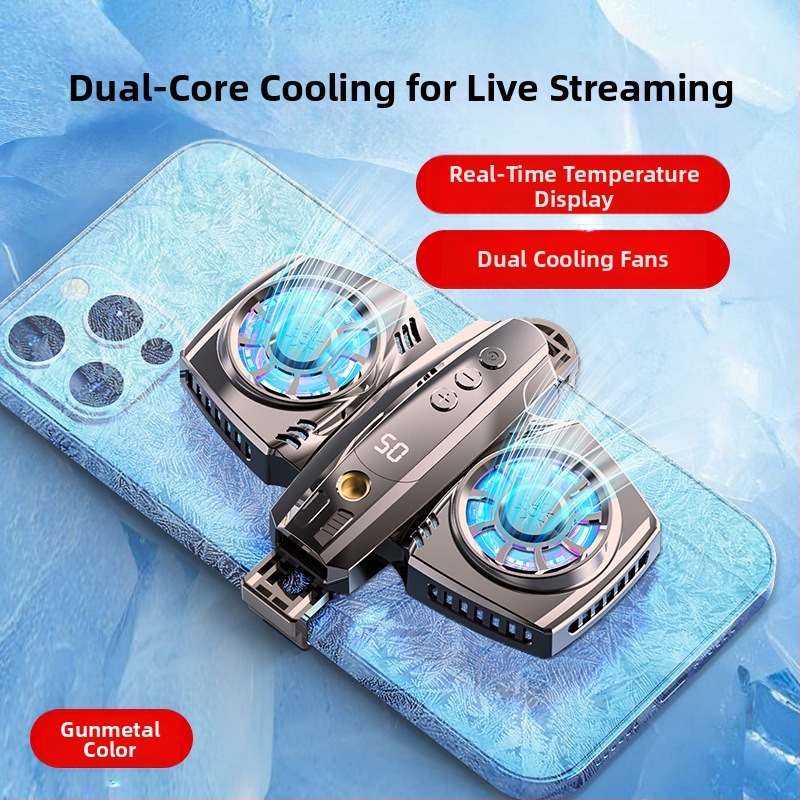 Radiatoriaus mobiliojo telefono galinis laikiklis Aušinimo artefaktas Naujas tiesioginės transliacijos skaitmeninis ekranas Dvigubas turbo magnetinis puslaidininkis