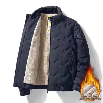 Βαμβακερό παλτό ανδρικό 2023 άνοιξη, φθινόπωρο και χειμώνα, νέο, φλις επένδυση, παχύ, casual, βαμβακερό μπουφάν με γιακά, για μεσήλικες πατέρες, βαμβακερό μπουφάν