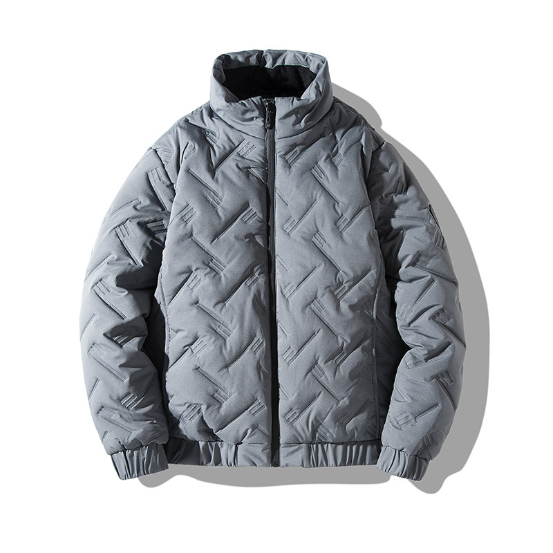 Pamučni kaput za muškarce za proljeće, jesen i zimu 2023., novi flisom podstavljeni, zadebljani ležerni jakna s pamučnom podstavom i ovratnikom, za oca srednjih godina s pamučnom podstavom