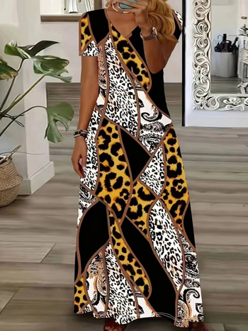 Γυναικεία ρούχα Ευρώπης και Αμερικής για την άνοιξη και το καλοκαίρι του 2024, η Amazon επιθυμεί νέα διασυνοριακή εκτύπωση εξωτερικού εμπορίου, μόδα εθνικού στυλ, γυναικείο φόρεμα