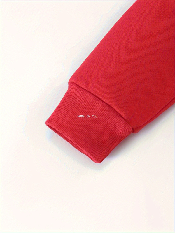 Džeka Vilisa vīriešu ikdienas sporta krekls ar apdruku — spilgti sarkans džemperis ar ķengura kabatu un