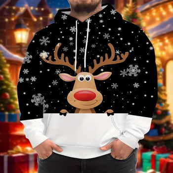 2024 Трансграничен мъжки и дамски коледен суичър с качулка и 3D дигитален принт на Дядо Коледа, спортно облекло Harajuku