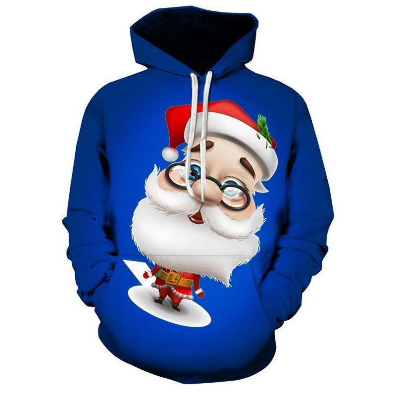 2024 Transfrontaliere Bărbați și Femei Crăciun Temă Hanorac Moș Crăciun 3D Digital Print Cu Capăt Harajuku Sportswear