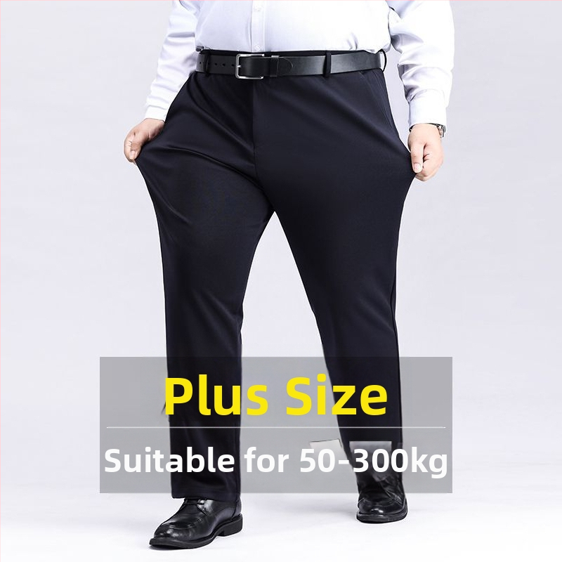 Мъжки панталони с екстра голям размер Мъжки еластични панталони за средна възраст, свободни, прави, ежедневни, с поларена подплата, удебелени