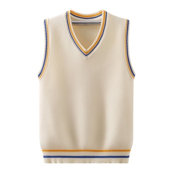 Novi proljetni, jesenski i zimski pleteni prsluk plus baršun zadebljani dječji prsluk od čistog pamuka za dječake i djevojčice srednje i velike veličine, moderan