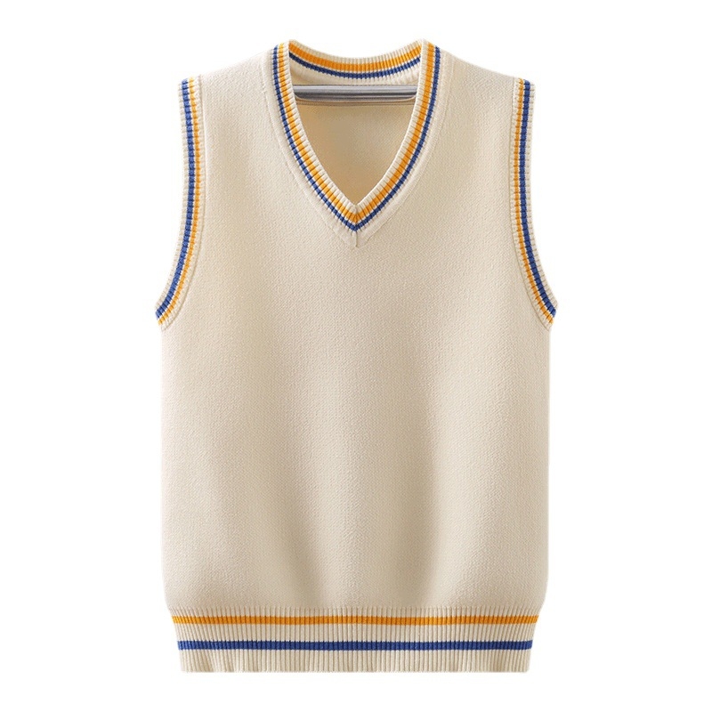 Novi proljetni, jesenski i zimski pleteni prsluk plus baršun zadebljani dječji prsluk od čistog pamuka za dječake i djevojčice srednje i velike veličine, moderan