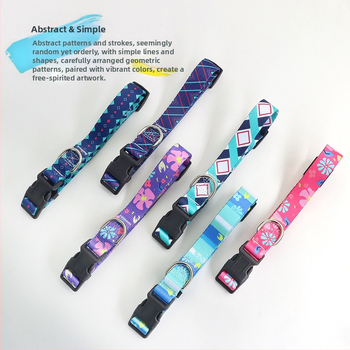 Νάιλον πολύχρωμο κολάρο κατοικίδιων για σκύλους ρυθμιζόμενο για μεγάλα, μεσαία και μικρά σκυλιά κολάρο γάτας με κορδόνι έλξης