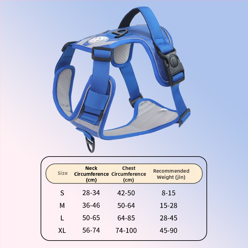 Nový cezhraničný hrudný popruh pre veľkých psov, protišmyková vesta odolná voči výbuchu, priedušná vesta s produktmi pre domáce zvieratá