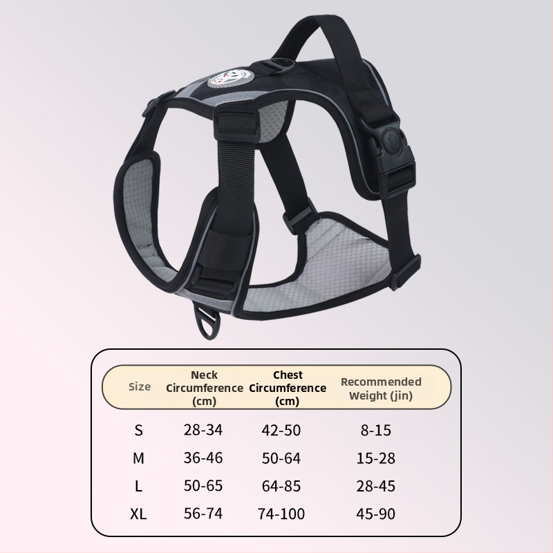 Nový cezhraničný hrudný popruh pre veľkých psov, protišmyková vesta odolná voči výbuchu, priedušná vesta s produktmi pre domáce zvieratá
