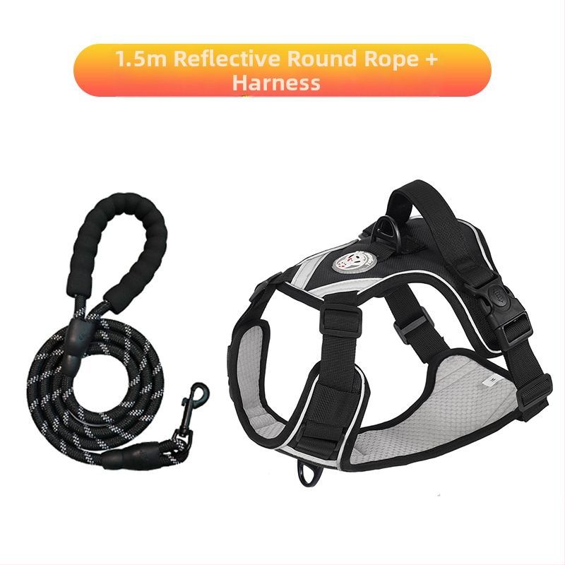 Nový cezhraničný hrudný popruh pre veľkých psov, protišmyková vesta odolná voči výbuchu, priedušná vesta s produktmi pre domáce zvieratá