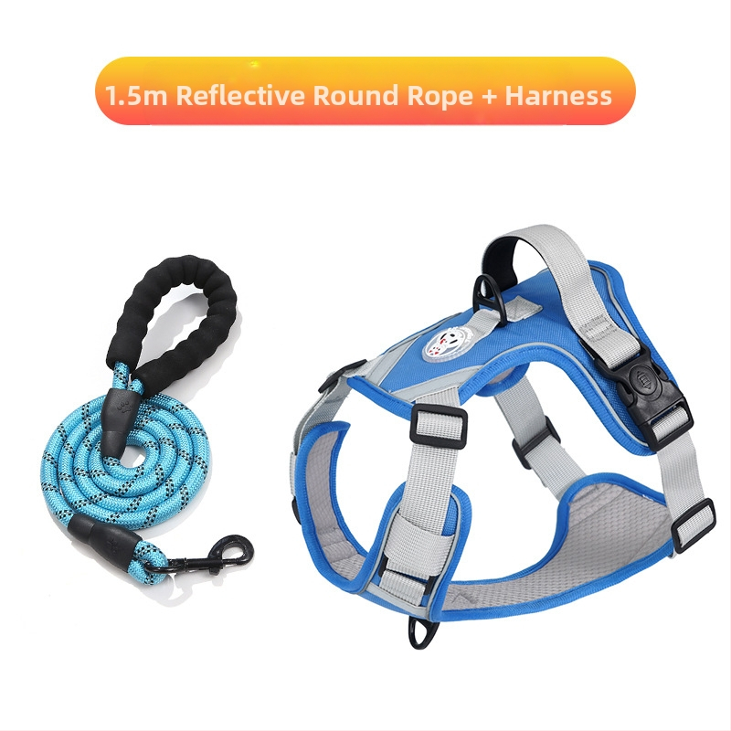 Nový cezhraničný hrudný popruh pre veľkých psov, protišmyková vesta odolná voči výbuchu, priedušná vesta s produktmi pre domáce zvieratá