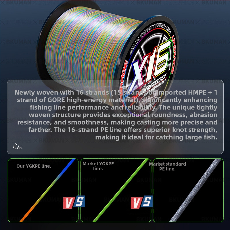Оригинално японско копринено влакно 16 ygkpe jp, специално, азиатско, против ухапване, силно опъващо влакно за риболов в Черно море, силно конско влакно