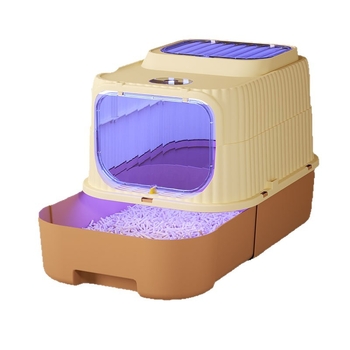 Λεκάνη άμμου γάτας, ανθεκτική στις οσμές, πλήρως κλειστή, μεγάλη λεκάνη άμμου γάτας, εξαιρετικά μεγάλη, αντι-πιτσιλιστική, λεκάνη άμμου γάτας, αποσμητική